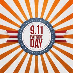 Patriot Day round Badge with Ribbon