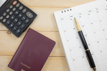 planning to travel concept on wooden desk
