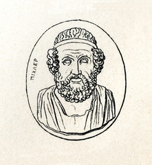 Homer - engraved gem by Giovanni Pichler (from Meyers Lexikon, 1895, 7/286-7)