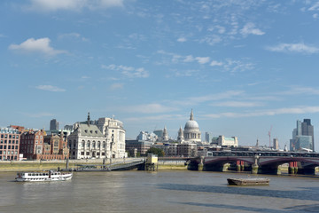 View over River Thames to Blackfriaris Bridge, London