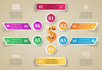 Naklejka premium 3D infographic design. Dollar icon.