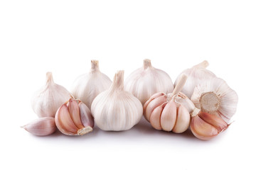 Fresh garlic isolated on white background