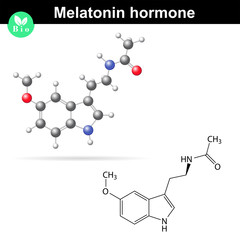 Melatonin hormone molecule
