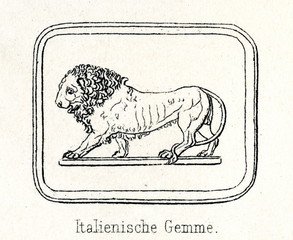 Fototapeta premium Italian engraved gem from the 16th century (from Meyers Lexikon, 1895, 7/286-7)