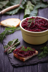 Beetroot caviar and toast