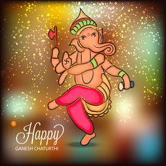 Ganesha chaturthi festival greeting card