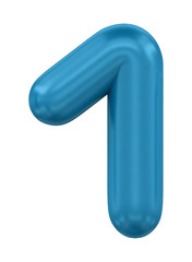 three-dimensional number in blue