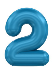 three-dimensional number in blue