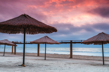 dawn on the public beach