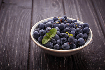Fresh blueberries in bowl