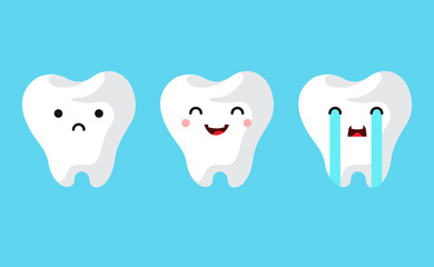 Set of tooths on a background