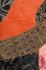 painting of colorful pieces of leather