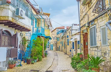 Zelfklevend Fotobehang The winding street of Safed © efesenko