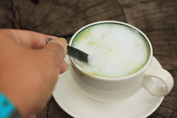 Tasty hot green tea