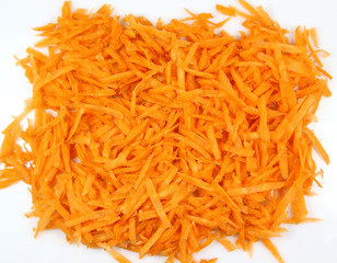 Pile of Fresh carrots on a white background