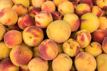 New peach for sale at city farmers market