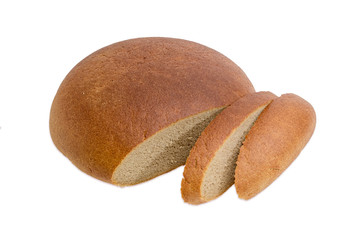 Wheat rye hearth bread on a light background