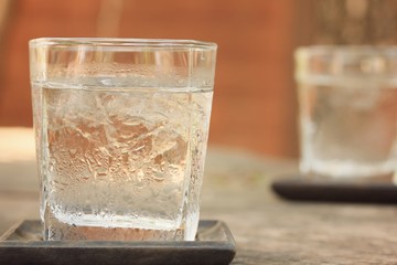 Drinking water with ice