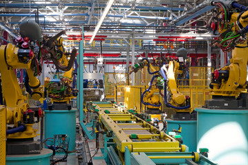 Naklejka premium car assembly line