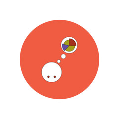 Vector illustration in flat design of Business pie chart and head