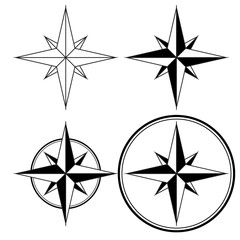 Wind rose. Compass navigation sign