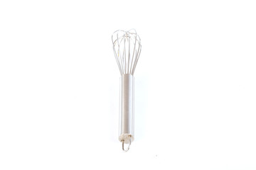 stainless balloon whiskon white background,soft focus