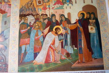 Obraz na płótnie Canvas Church facade in Trinity Sergius Lavra in Russia