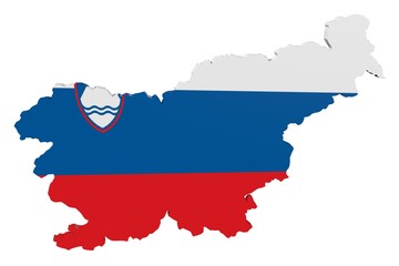 Obraz premium 3D map of Slovenia in the colors of the national flag