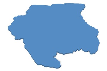 Fototapeta premium 3D map of Suriname on a plain background