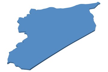 3D map of Syria on a plain background