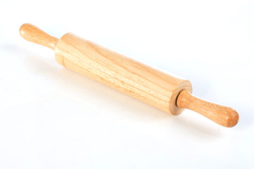 Rolling pin on white background ,selective focus