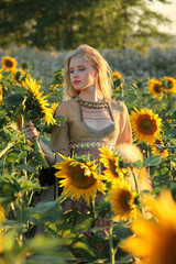 Belle and the sunflowers
