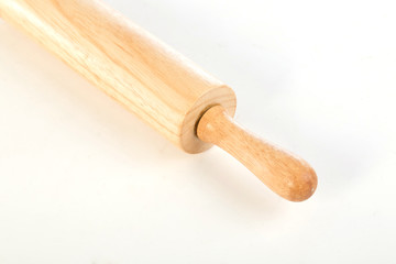 Rolling pin on white background ,selective focus