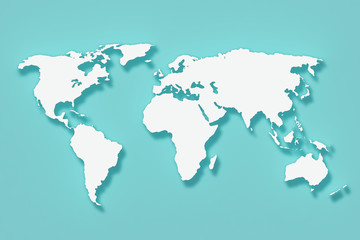 Fototapeta na wymiar World Map. 3d Rendering