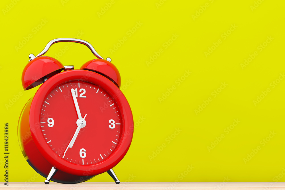 Aufkleber Red Vintage Alarm Clock.  3d Rendering