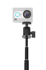 Small Ultra HD Action Camera with Extensible Selfie Stick Monopo