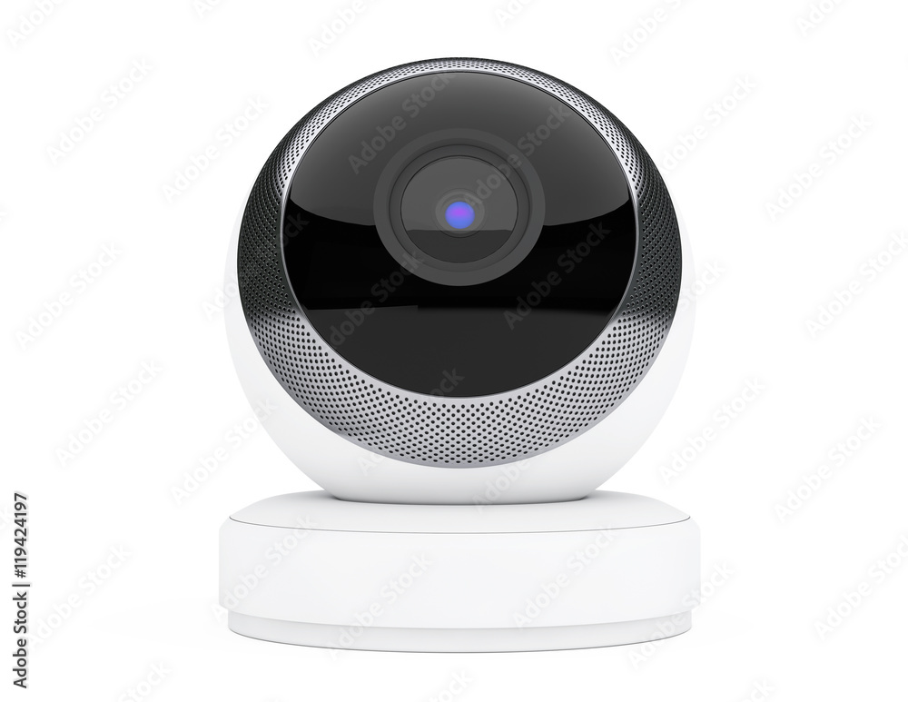 Leinwandbilder white computer spherical web camera. 3d rendering
