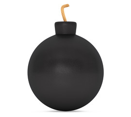 Black Bomb with Wick. 3d Rendering