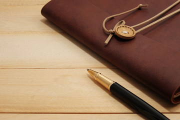 close up accessories for business on wood desk in warm tone