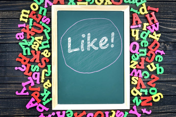 Like text on school board