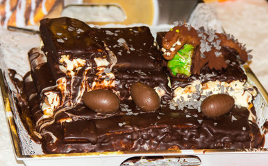 homemmade birthday cake. pie