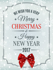 Merry Christmas and Happy New Year 2017 card.