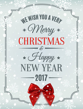 Merry Christmas and Happy New Year 2017 card.