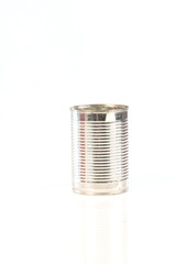 empty can with white background,selective focus