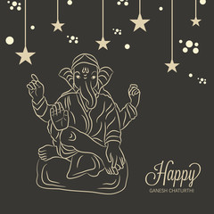 Obraz premium Ganesha chaturthi festival greeting card