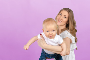 happy young mother with a child