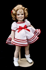 Close Up and Isolated Vintage Antique Old Doll