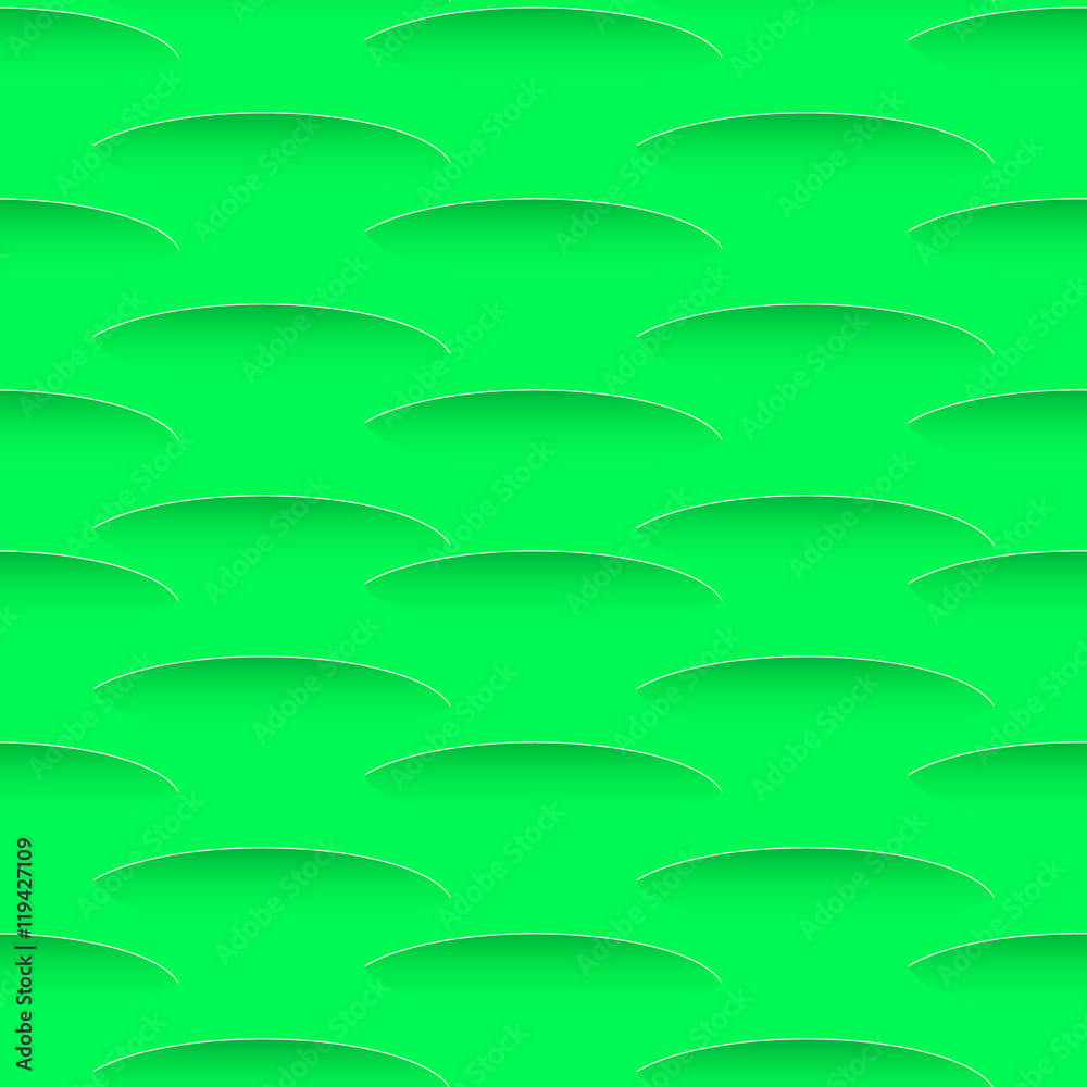 Poster seamless wave pattern. green curved shapes background. vector illustration