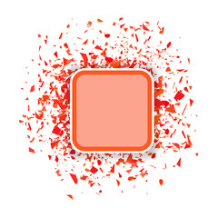 Fototapeta na wymiar Red Confetti Banner Isolated on White Background. Set of Particles.