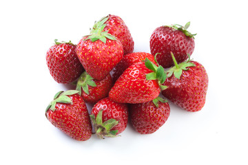 Fototapeta na wymiar Beautiful strawberries isolated on white
